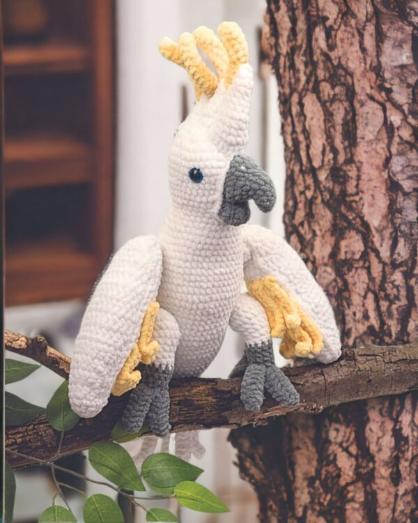papuga kakadu schemat wzór na szydełko amigurumi książka szydełkowe prezenty