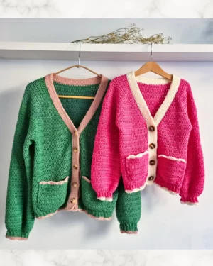 WIDEOKURS Pierwszy kardigan - pierwszy sweter