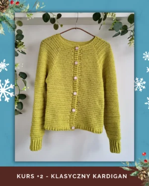 Wideokurs: Klasyczny Kardigan, pierwszy sweter na szydełku [Kreacje 2025]